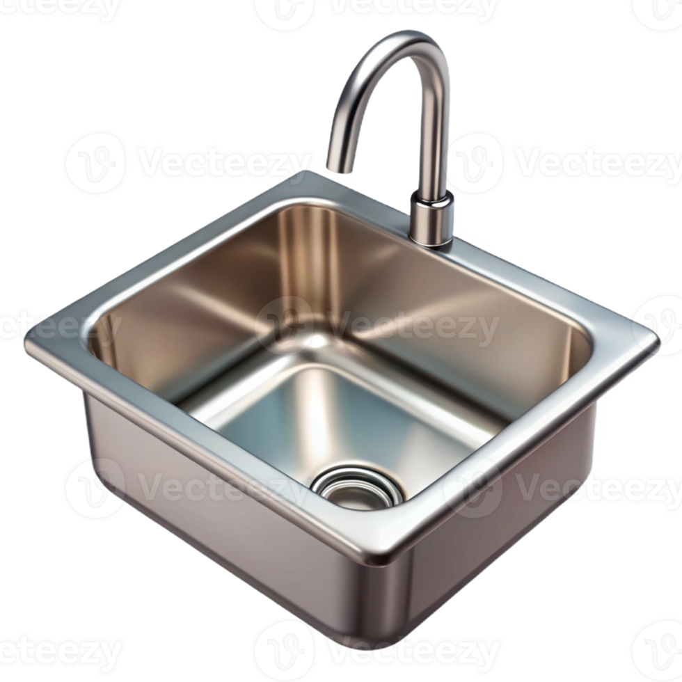 elegant artistic Kitchen sink, stainless steel genuine png