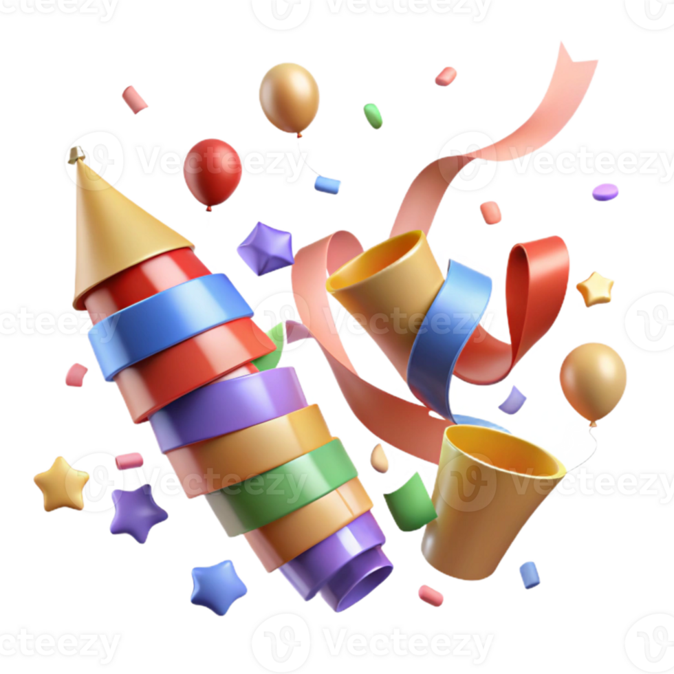 elegant contemporary Festive Streamers Isolated for Party Backdrops premium png