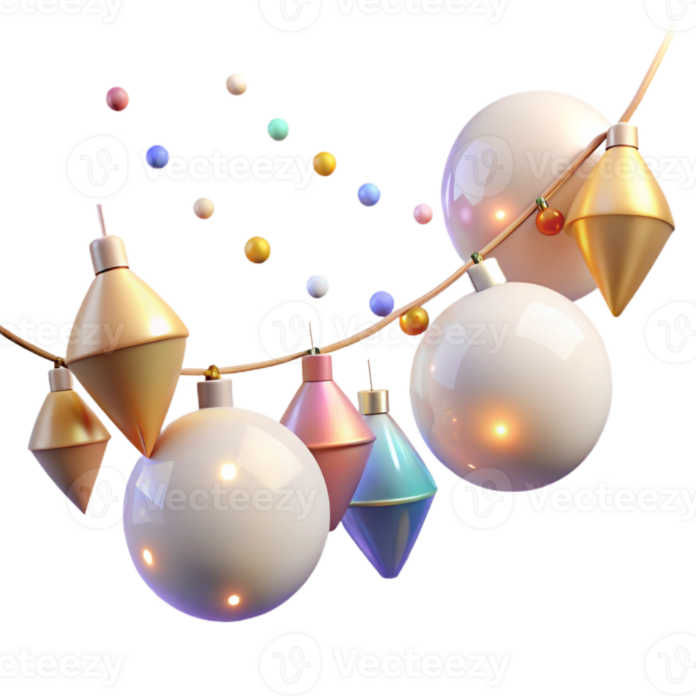 beautiful artistic Festive String Lights Birthday Decoration Transparent professional png