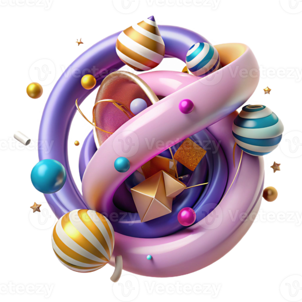 stunning artistic Festive Streamers Spiral Design Transparent high resolution png