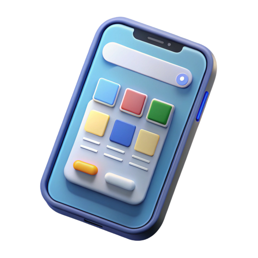 serene abstract Smartphone mockup displaying mobile app interface original png
