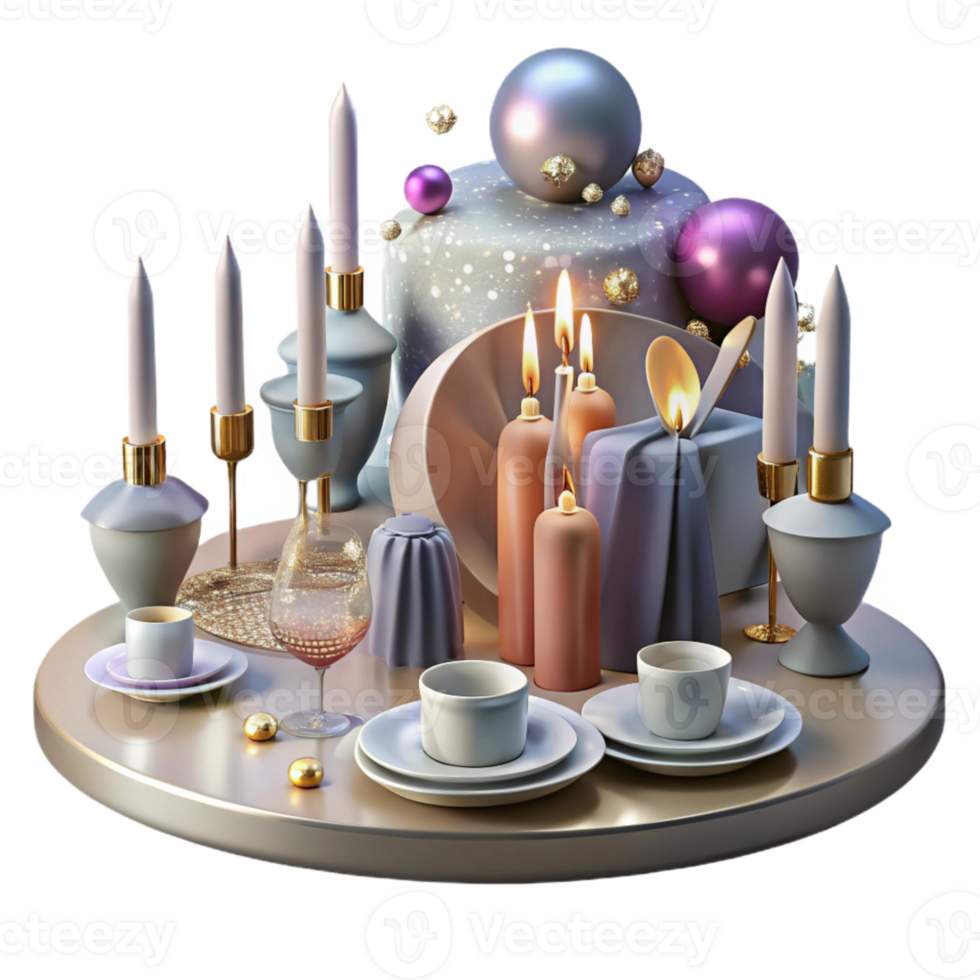 elegant abstract Festive Table Setting Plates Cutlery Decor Transparent original png