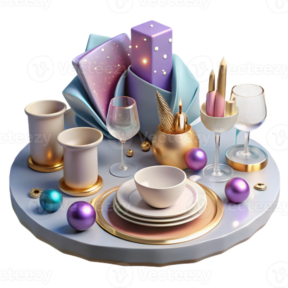 magnificent classic Festive Table Setting Plates Cutlery Decor Transparent professional png