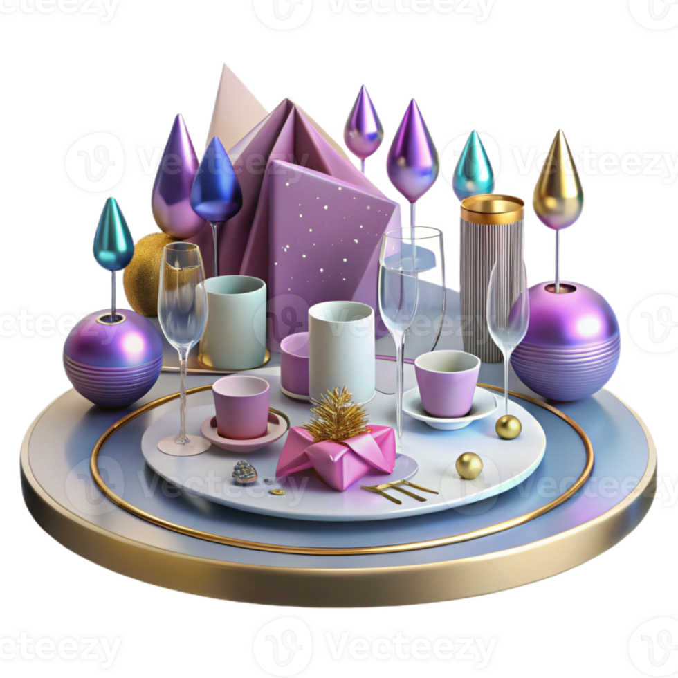 dramatic minimalist Festive Table Setting Plates Cutlery Decor Transparent high quality png