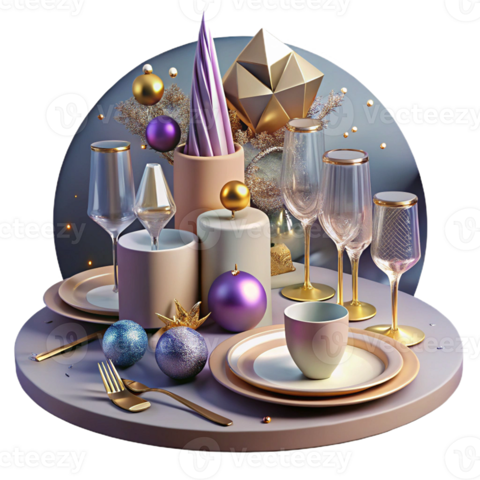 magnificent artistic Festive Table Setting Plates Cutlery Decor Transparent png