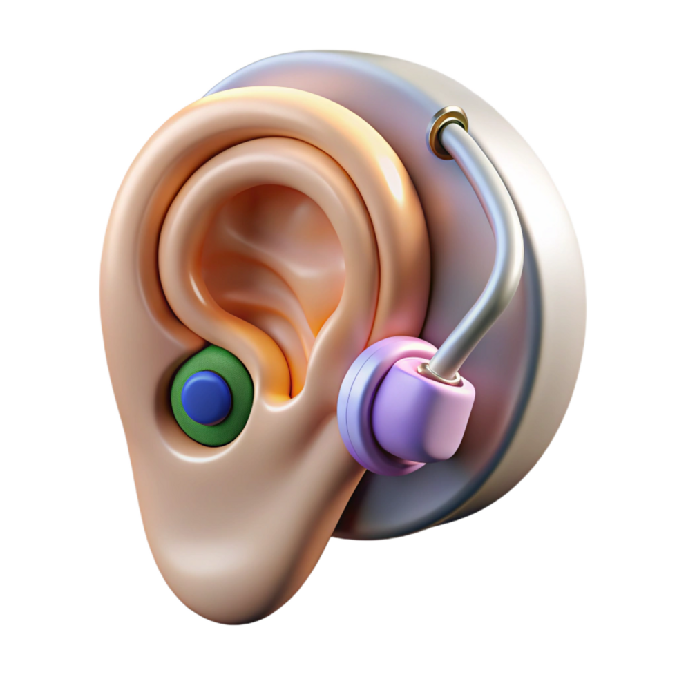 wonderful traditional Cybernetic ear implant with enhanced audio receptors authentic png