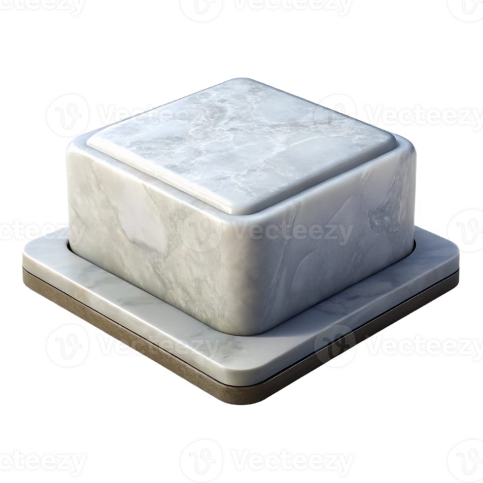 serene artistic Statue base, marble, square, professional png