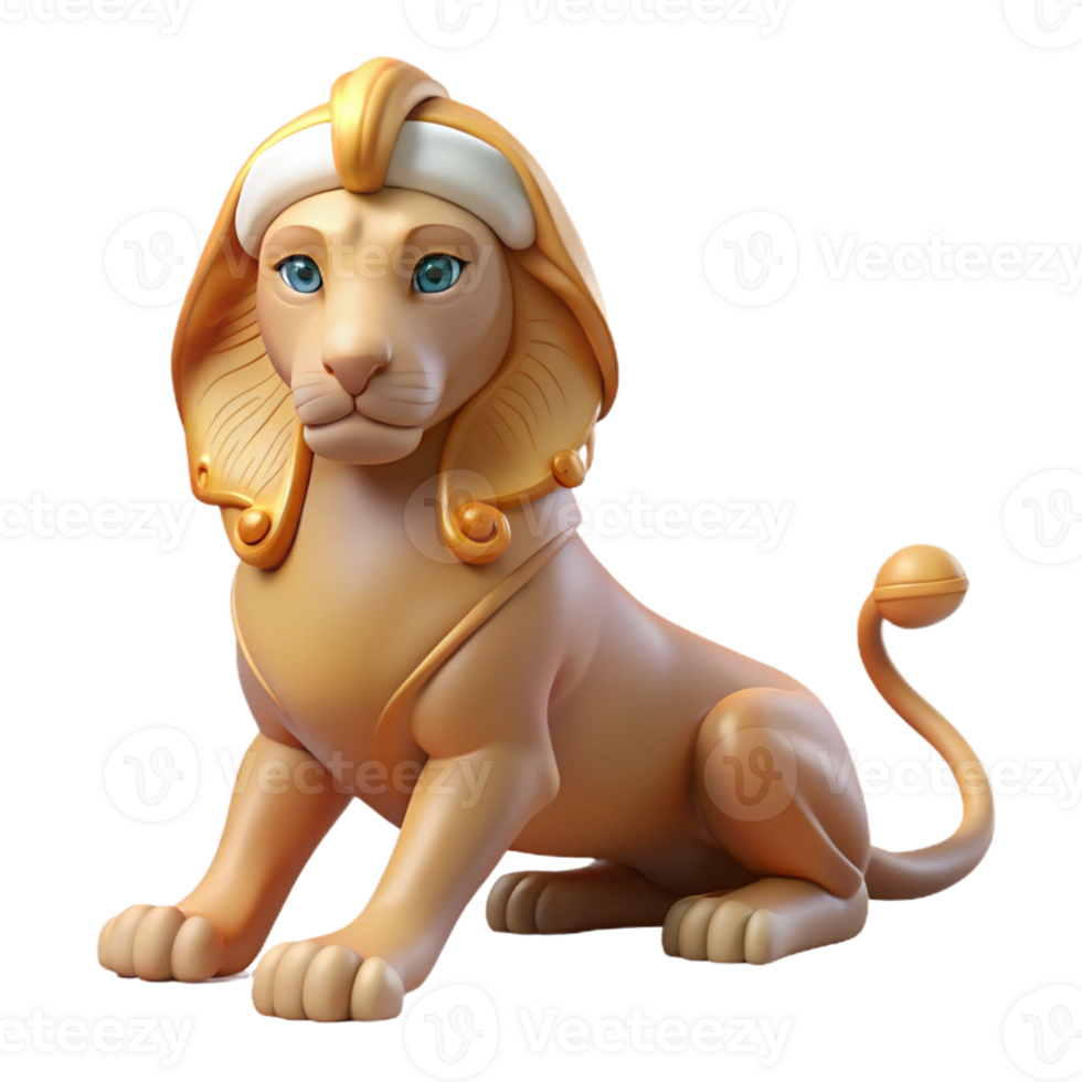 wonderful artistic Sphinx, mythical creature with the body of a lion and the head of a human high quality png