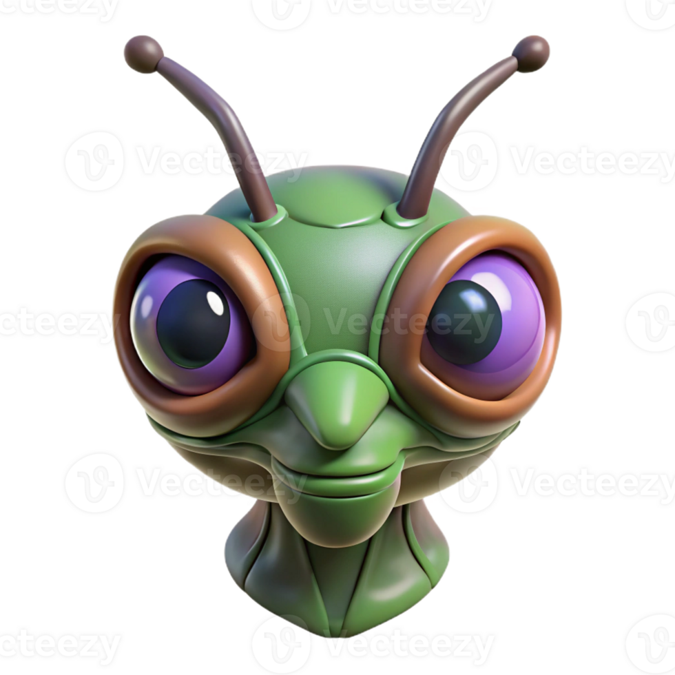 wonderful abstract Alien insect head with multifaceted eyes high resolution png