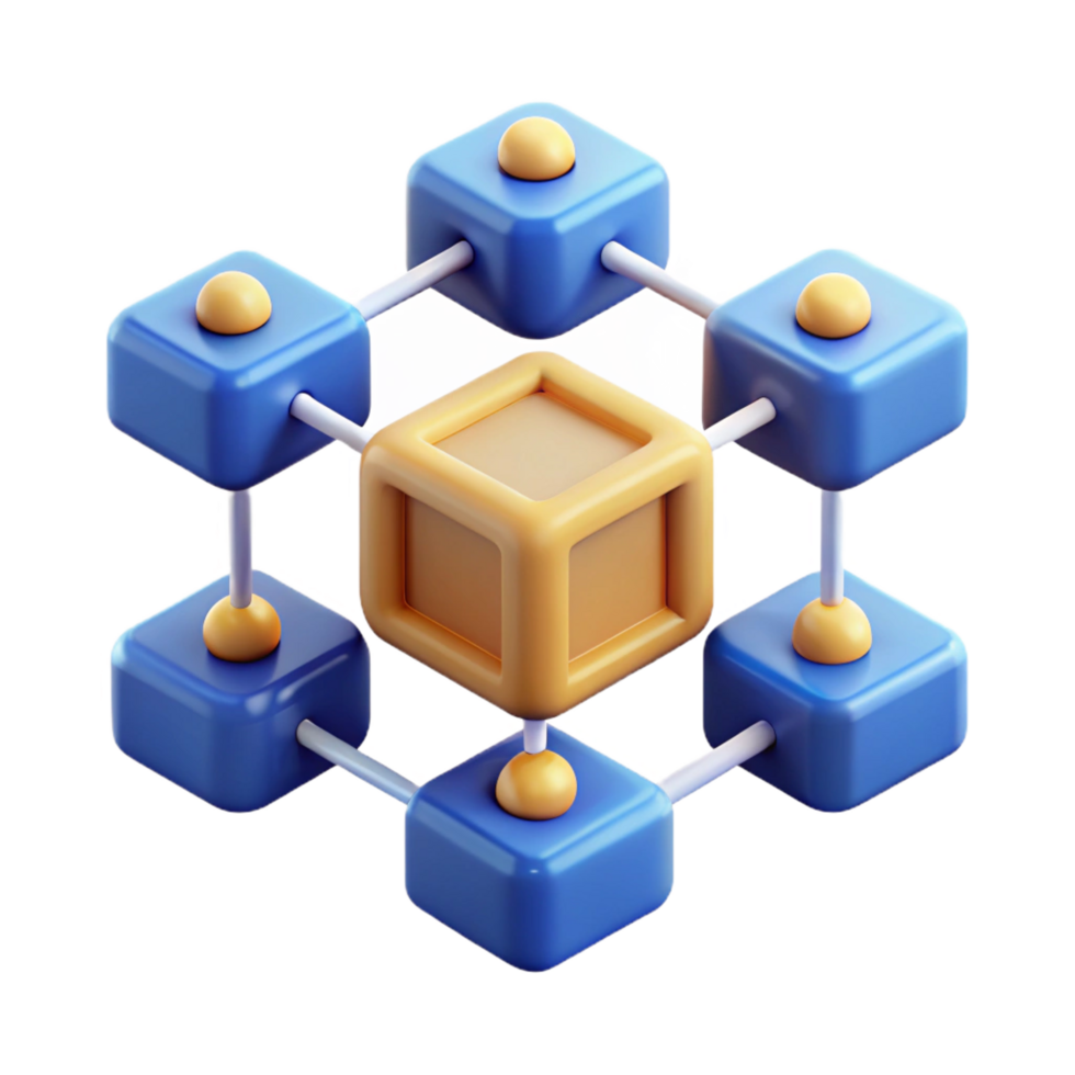 wonderful artistic Blockchain technology distributed ledger illustration genuine png