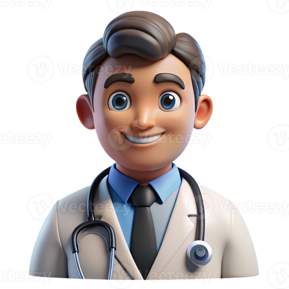 stunning abstract Portrait of a dedicated doctor with a stethoscope and a compassionate expression, illuminated by a soft, clinical light, in a realistic, portrait style genuine png