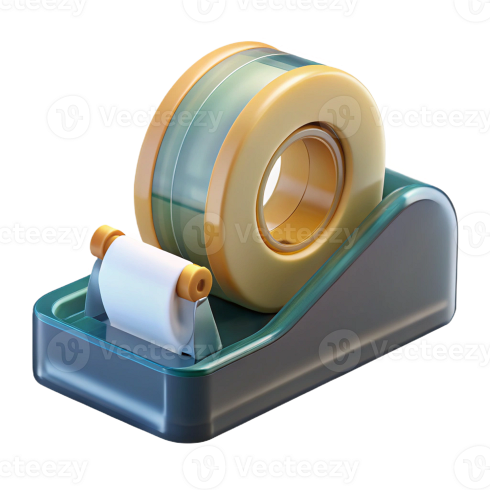 stunning vintage Scotch tape dispenser, clear, weighted base, 4K png