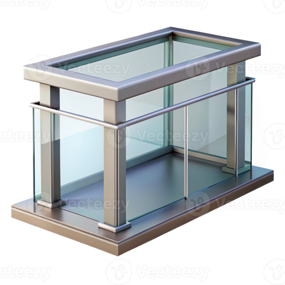 dramatic creative Modern balcony railing, glass, high quality png