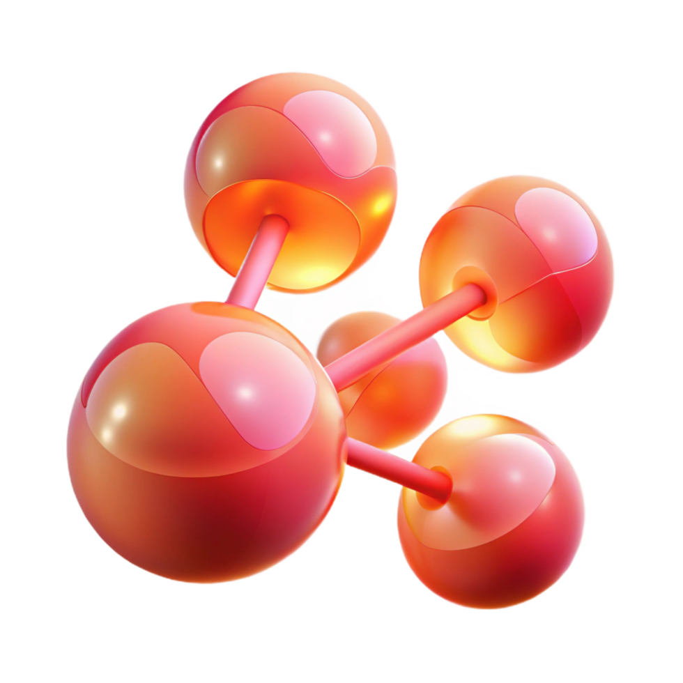 impressive abstract An abstract representation of human connection, using interconnected, glowing orbs in shades of pink and red, with a warm, romantic lighting. Emotional Art style detailed png
