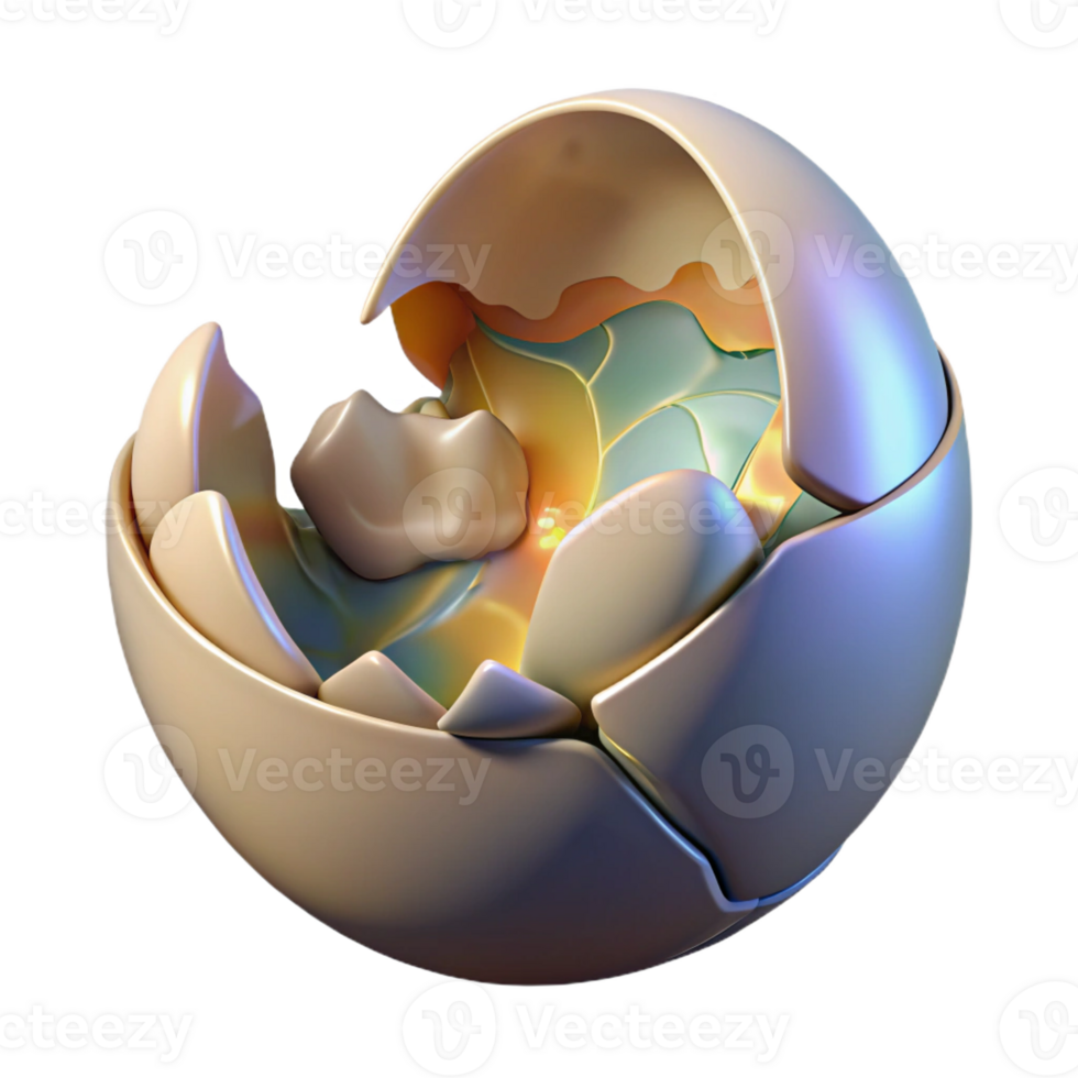 serene vintage An egg, cracked, abstract birth genuine png
