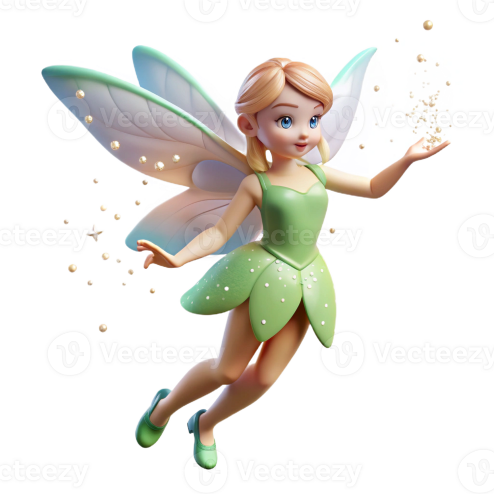 wonderful rustic Fairy, delicate and winged, sprinkling fairy dust, detailed png