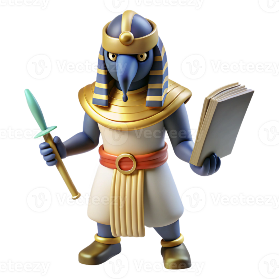 serene modern Thoth, Egyptian god of writing exclusive png