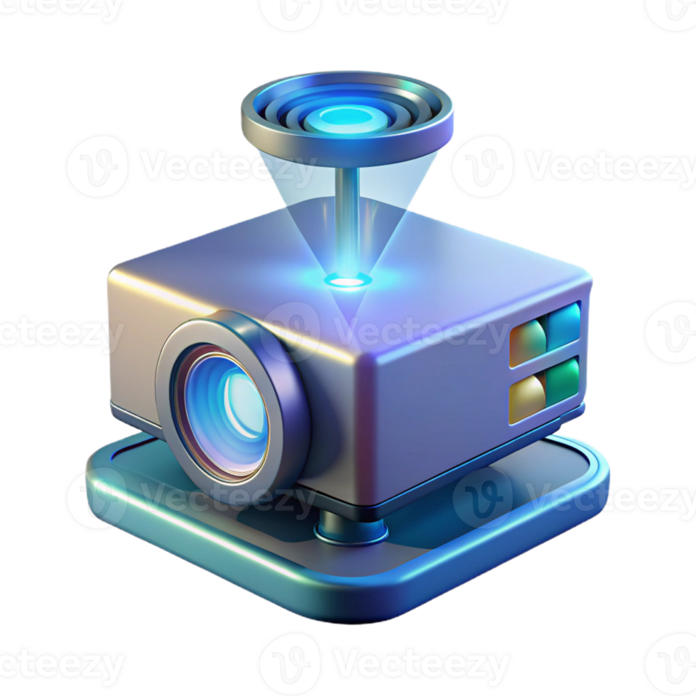 serene artistic Hologram projector displaying a 3D image detailed png