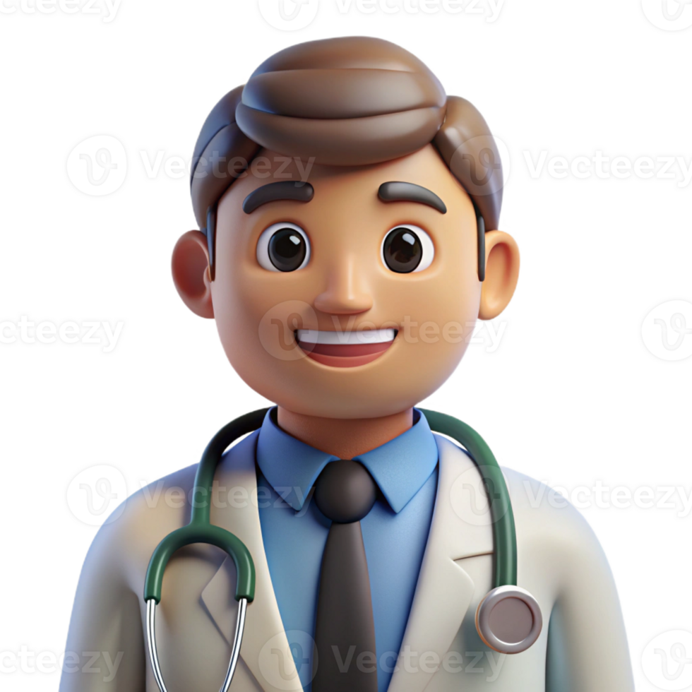 elegant classic Doctor with stethoscope around neck, original png