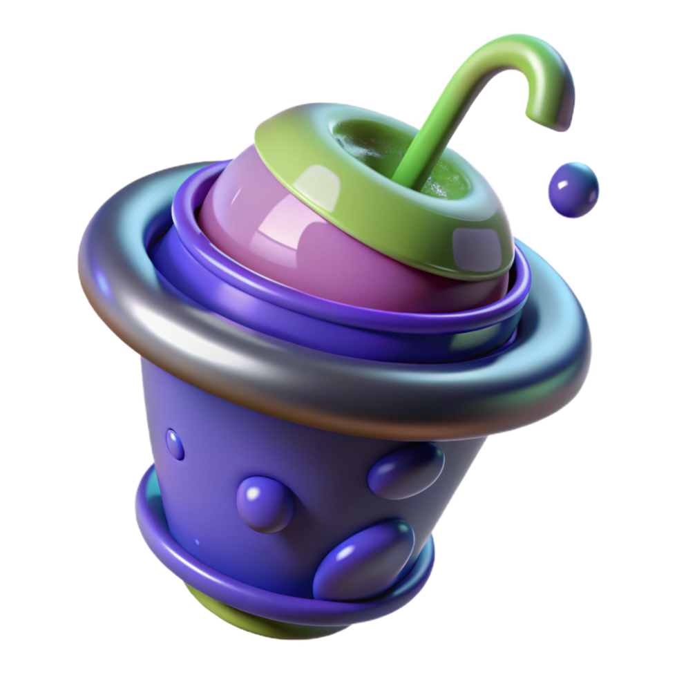stunning creative Alien beverage container with swirling liquid genuine png