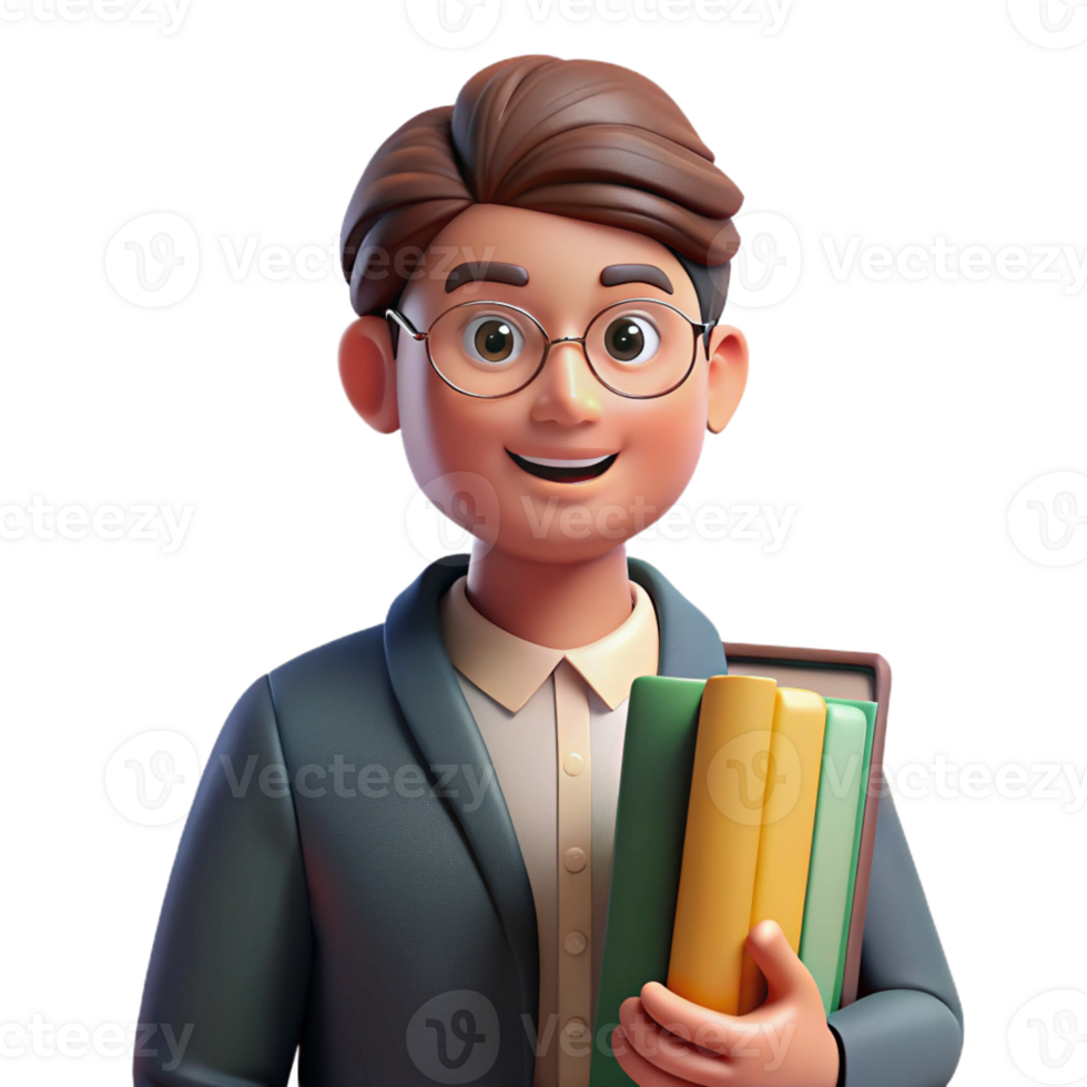 stunning minimalist Portrait of a young student with books and a curious expression, illuminated by the warm light of a library, in a realistic, academic style original png