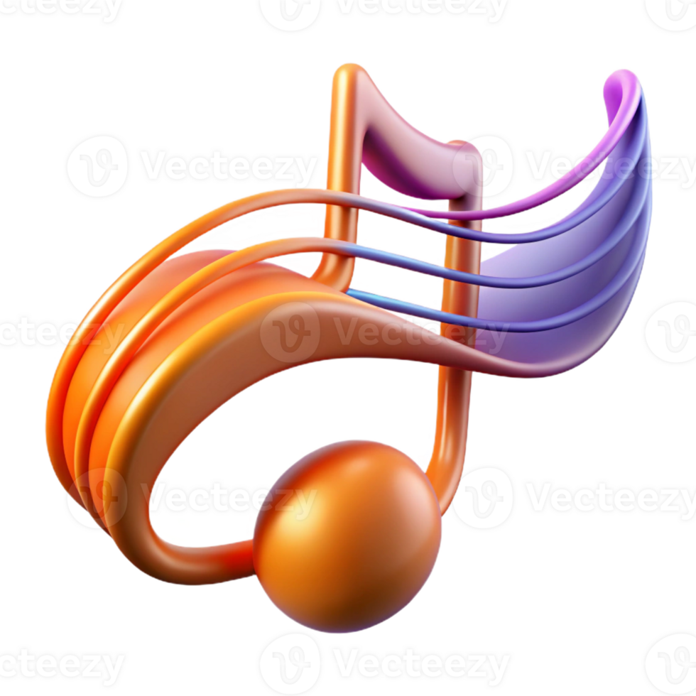 magnificent contemporary A musical note, flowing lines, abstract melody premium png