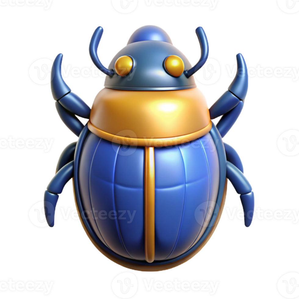 magnificent rustic Scarab Beetle, Egyptian symbol of rebirth premium png