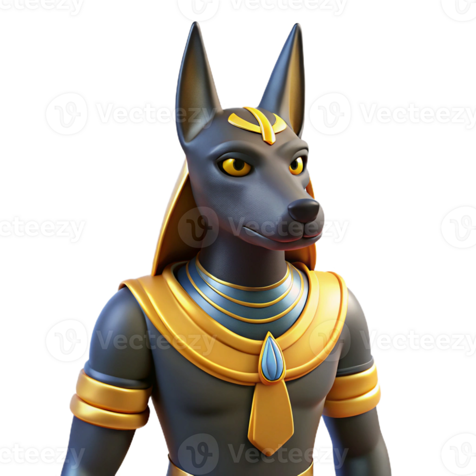 elegant modern Anubis, Egyptian god of the dead premium png