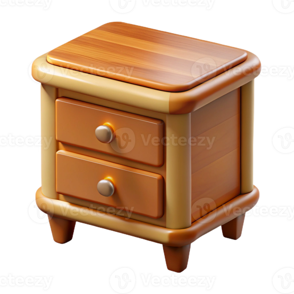 magnificent contemporary Nightstand, wood, matching set, 4K png