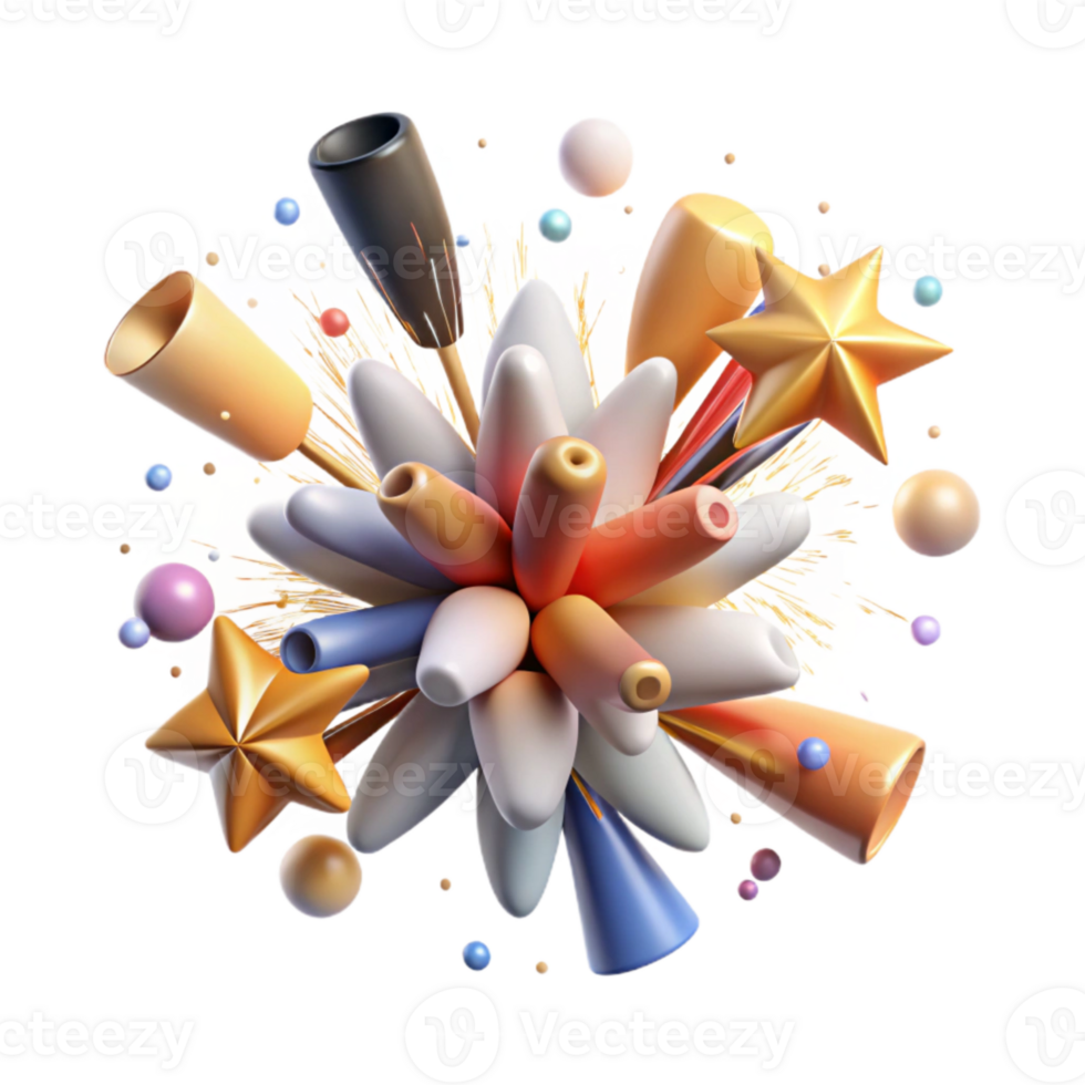 elegant abstract Firework Explosion Cutout Vibrant Celebration Graphic authentic png