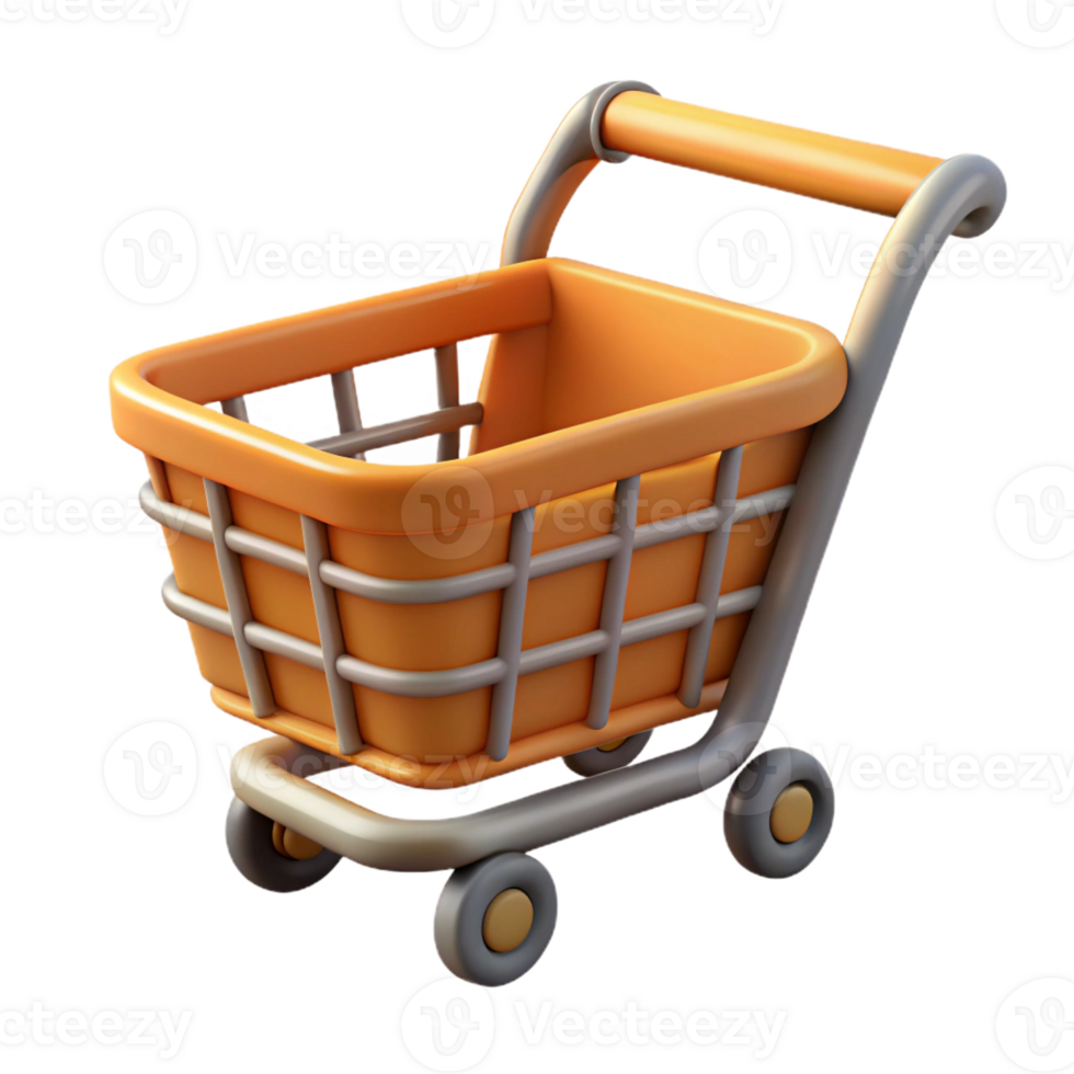vibrant creative A shopping cart, minimalist design, abstract consumerism 4K png