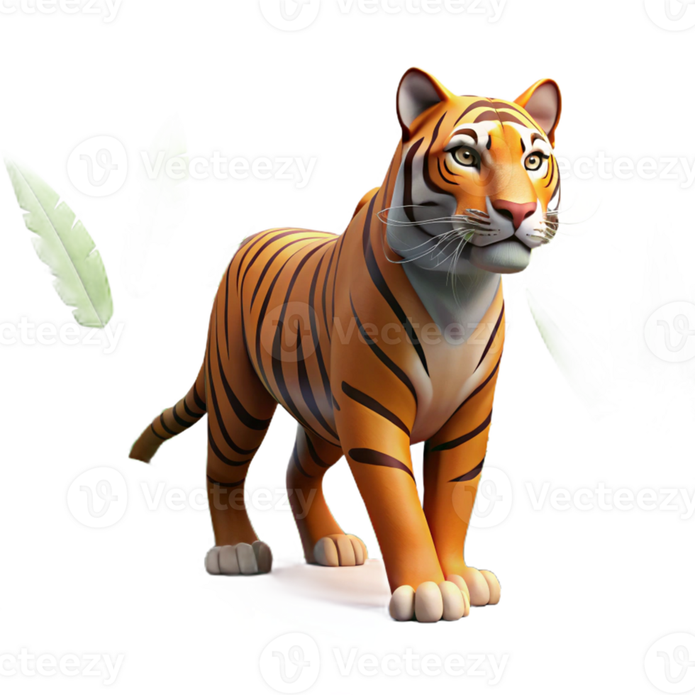 stunning minimalist A powerful tiger prowling through the jungle undergrowth, dappled sunlight creating dramatic lighting, depicted in a hyperrealistic style high resolution png