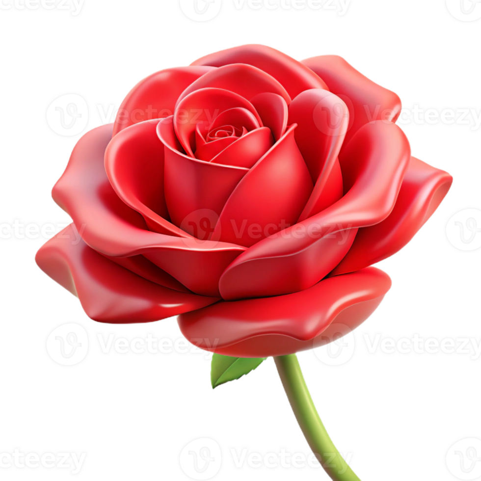 wonderful artistic A single red rose, exquisitely detailed, authentic png