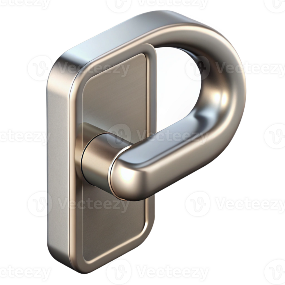 impressive abstract Modern door handle, brushed steel professional png