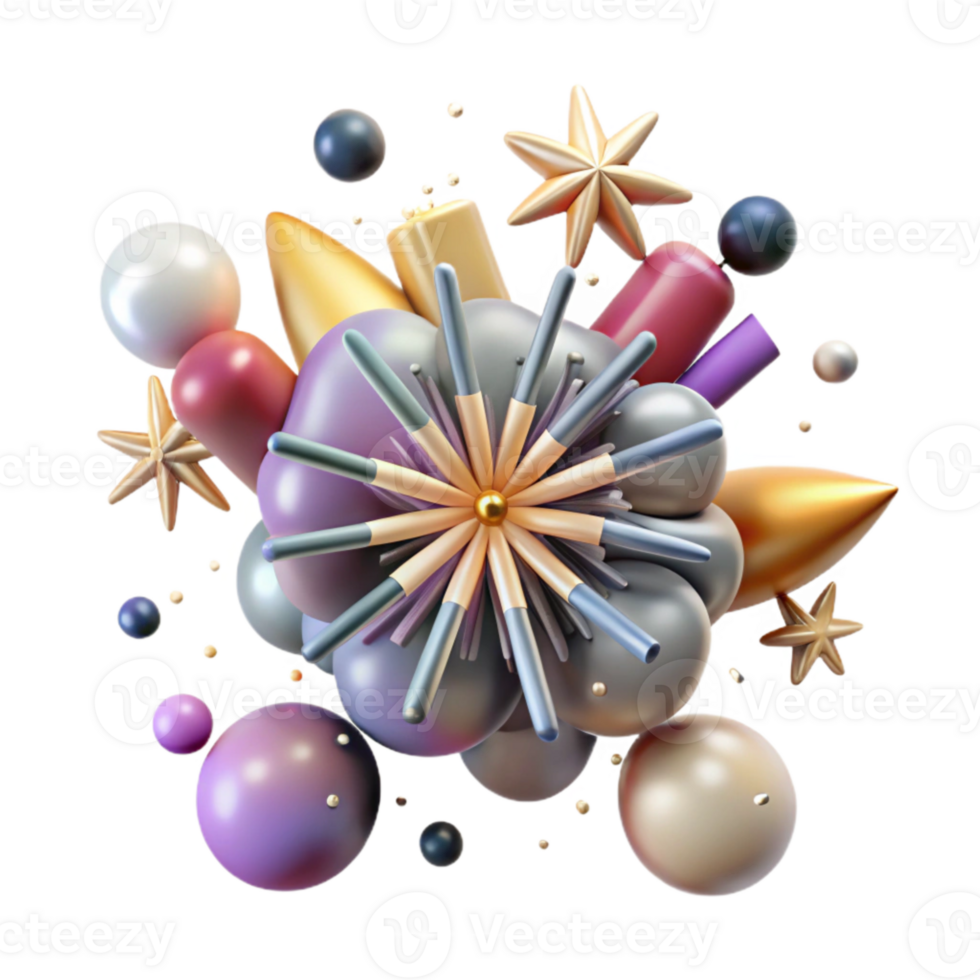dramatic classic Fireworks Explosion Effect Cutout for Editing authentic png