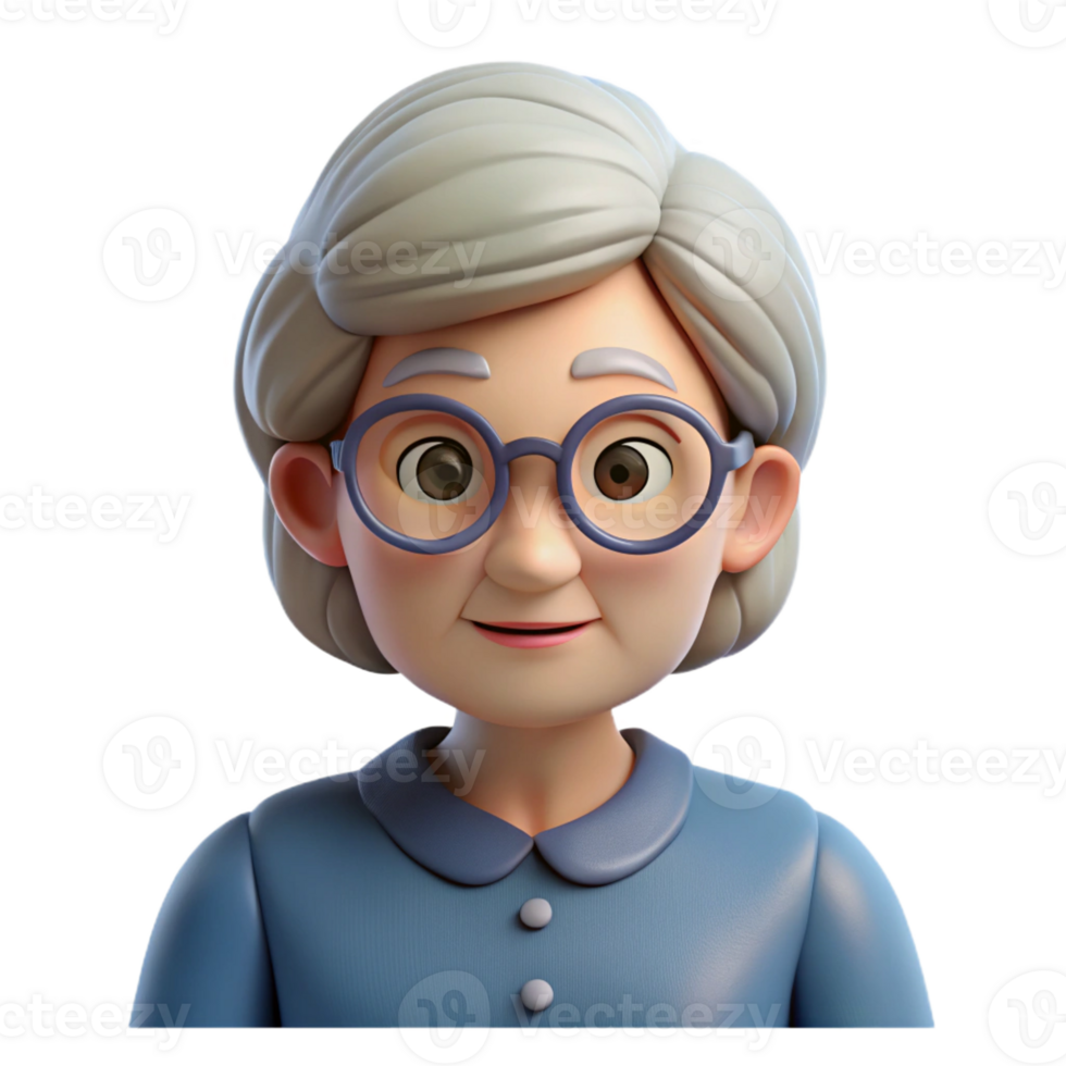 extraordinary classic Concerned senior woman with glasses, original png