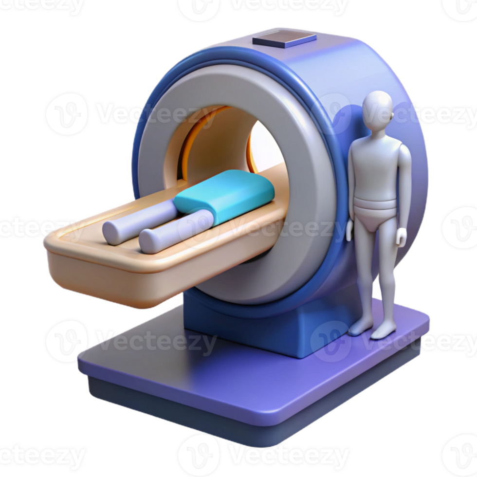 wonderful vintage Medical scanner creating a 3D image of a body authentic png