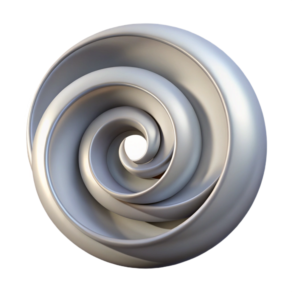 stunning minimalist An abstract representation of time, using a spiral motif in shades of silver and grey, with a soft, ethereal lighting. Symbolic Art style genuine png