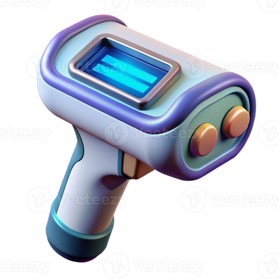 extraordinary creative Futuristic medical scanner, handheld, digital display premium png