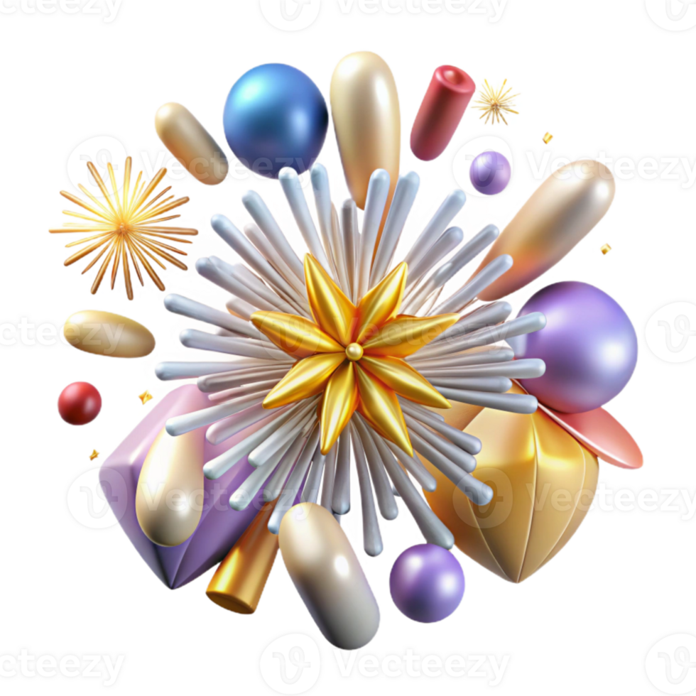 dramatic vintage Fireworks Cutout for Mobile App Graphics original png