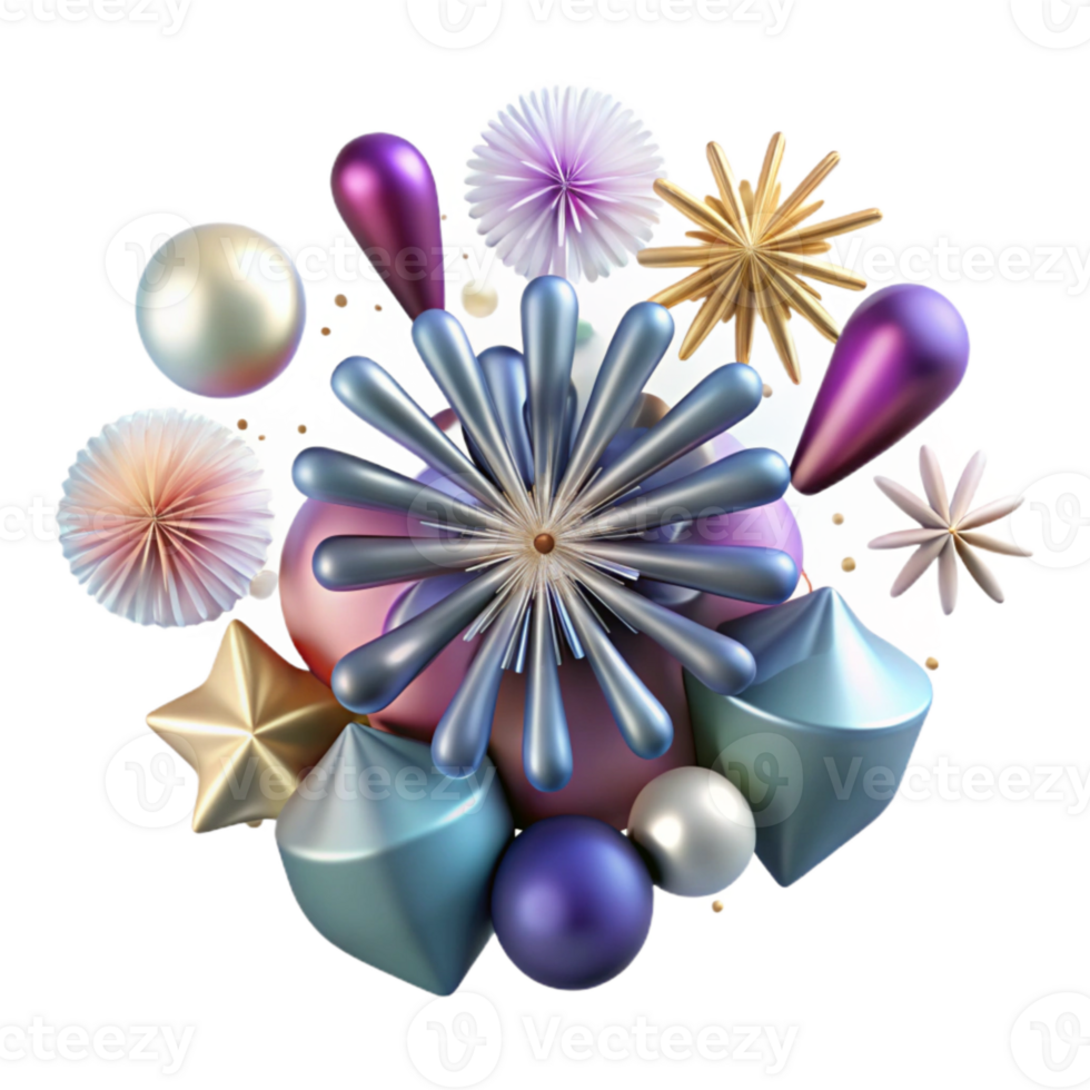 vibrant rustic Fireworks Cutout for Mobile App Graphics genuine png