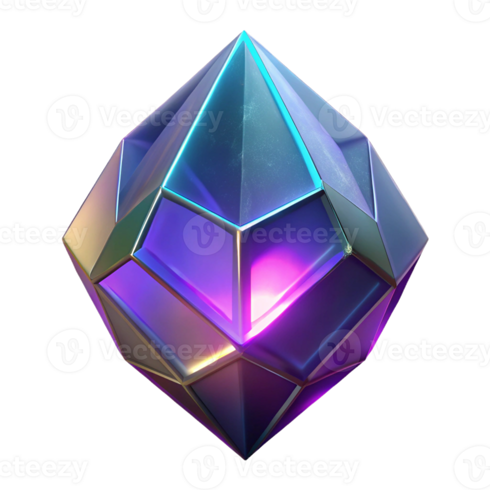 magnificent minimalist Alien crystal, glowing core, unusual facets high quality png