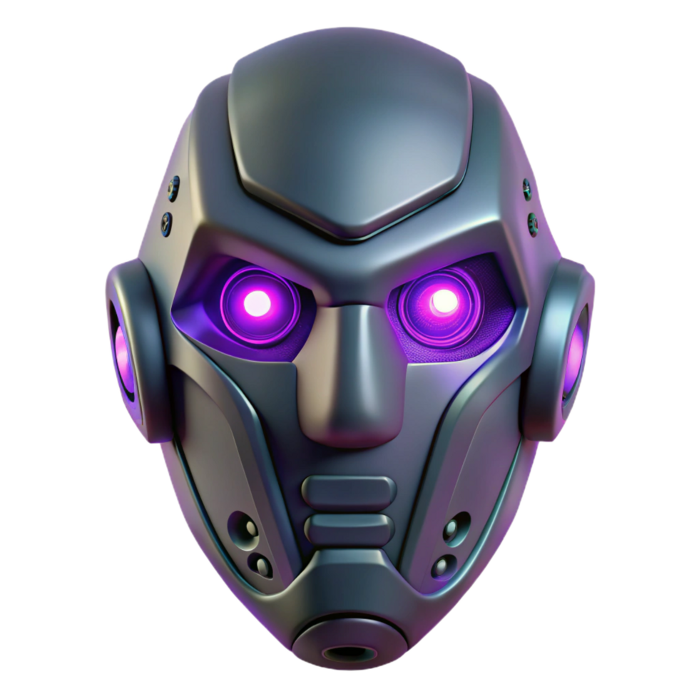 magnificent artistic Cyberpunk mask with LED lights high resolution png