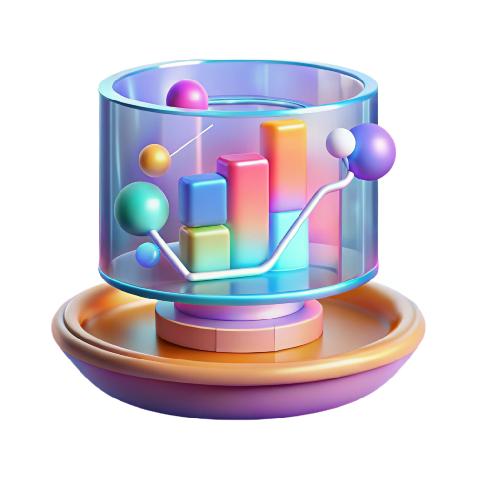 serene modern Holographic display showing a complex data stream high resolution png