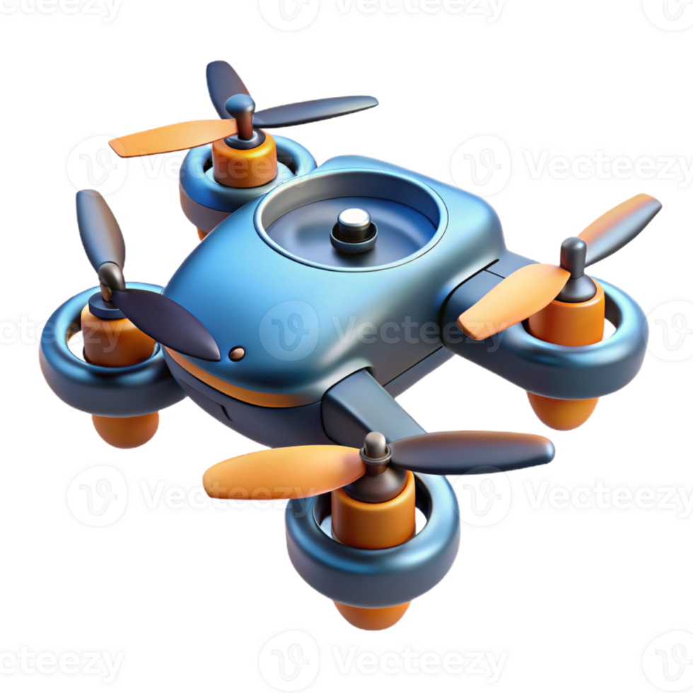 extraordinary artistic Advanced AI drone with rotating propellers high resolution png