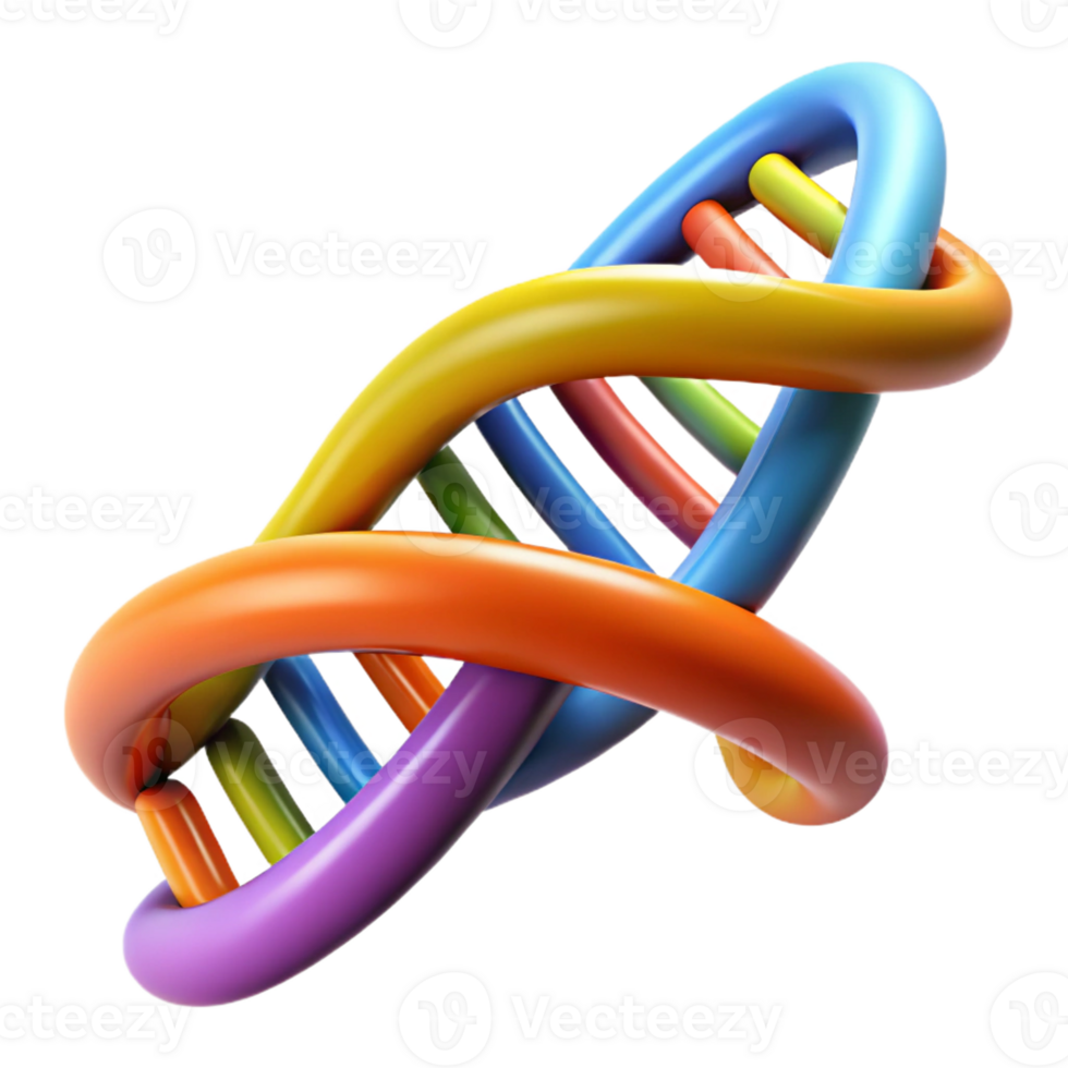 elegant classic A DNA double helix, vibrant colors, abstract science detailed png