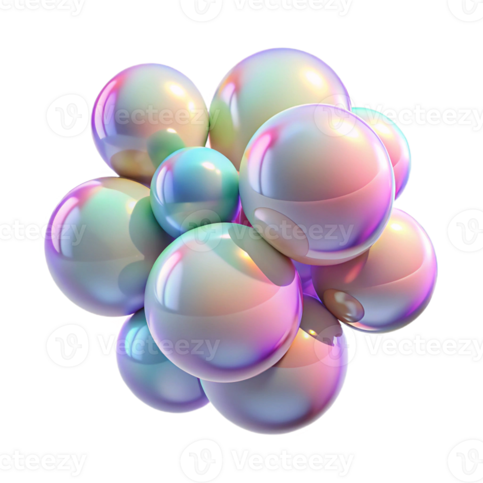 dramatic classic A cluster of translucent, iridescent bubbles, floating in zero gravity, reflecting a spectrum of pastel colors, with a soft, ambient lighting. Minimalist style professional png