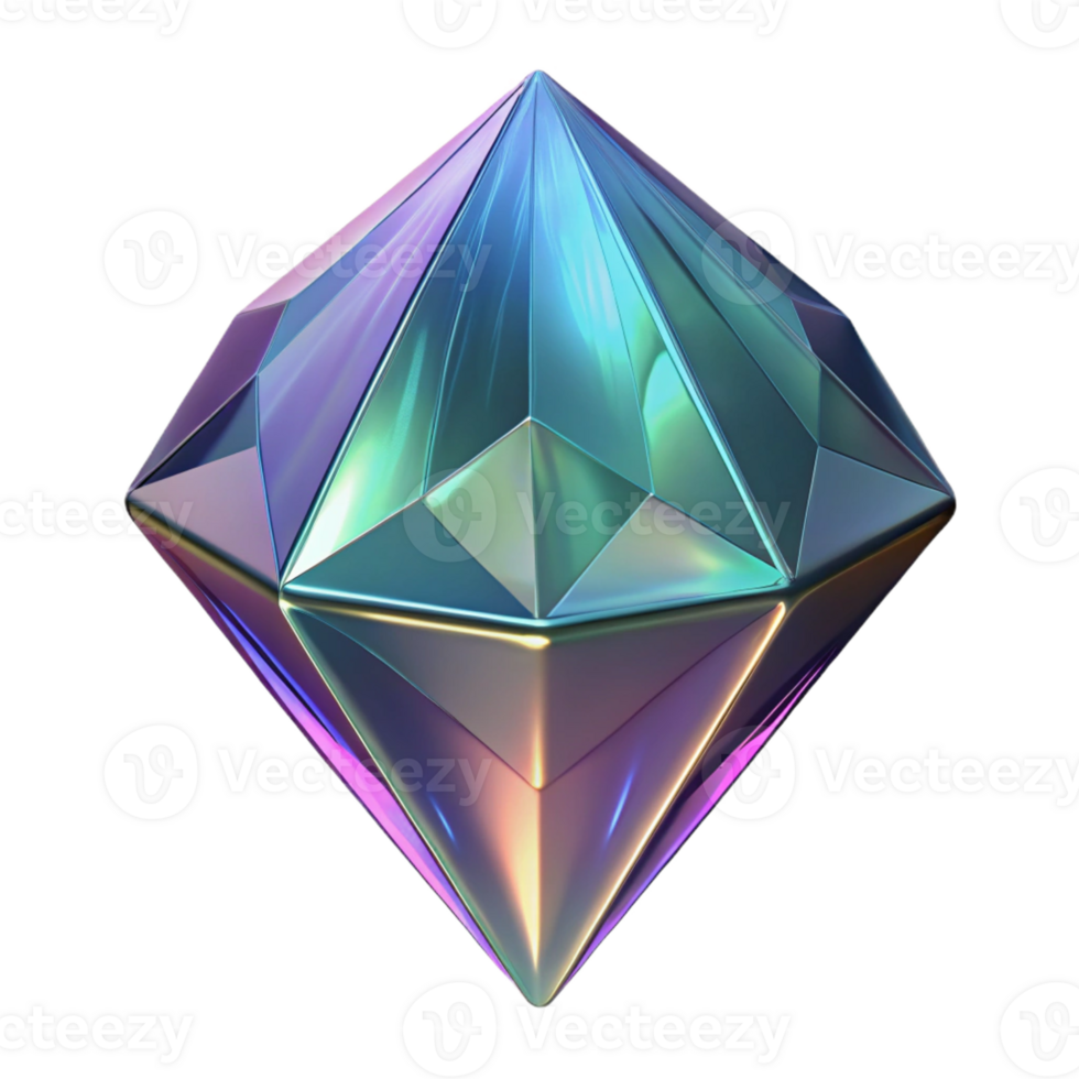 vibrant traditional Alien crystal with shimmering facets detailed png