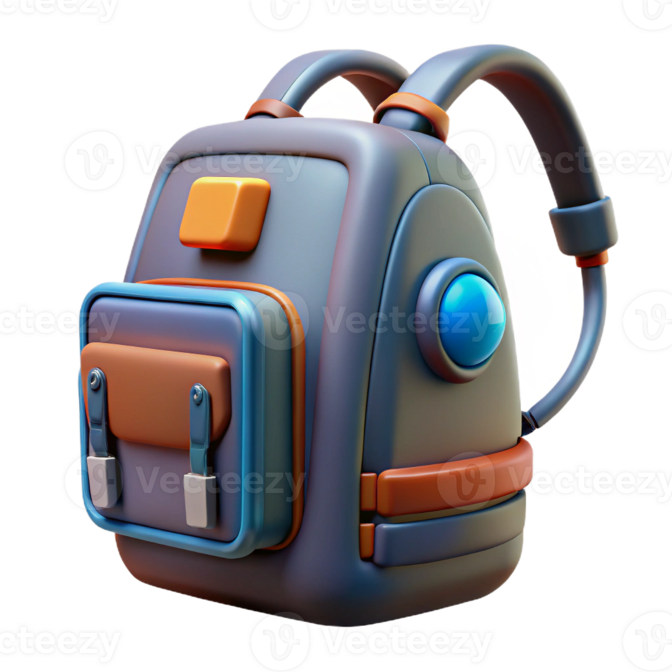 magnificent rustic Futuristic backpack with integrated power source detailed png