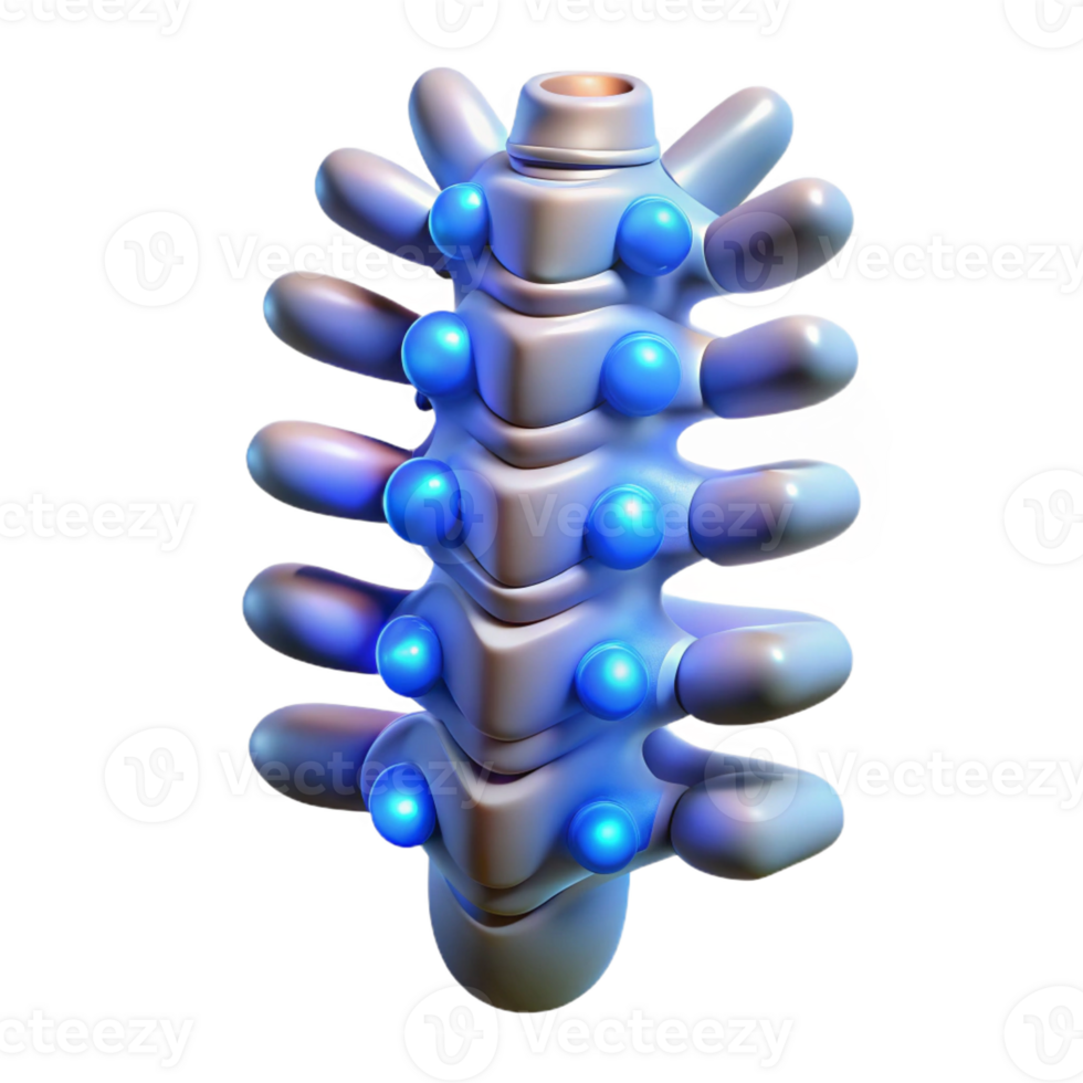 stunning traditional Cybernetic spine with glowing nodes premium png
